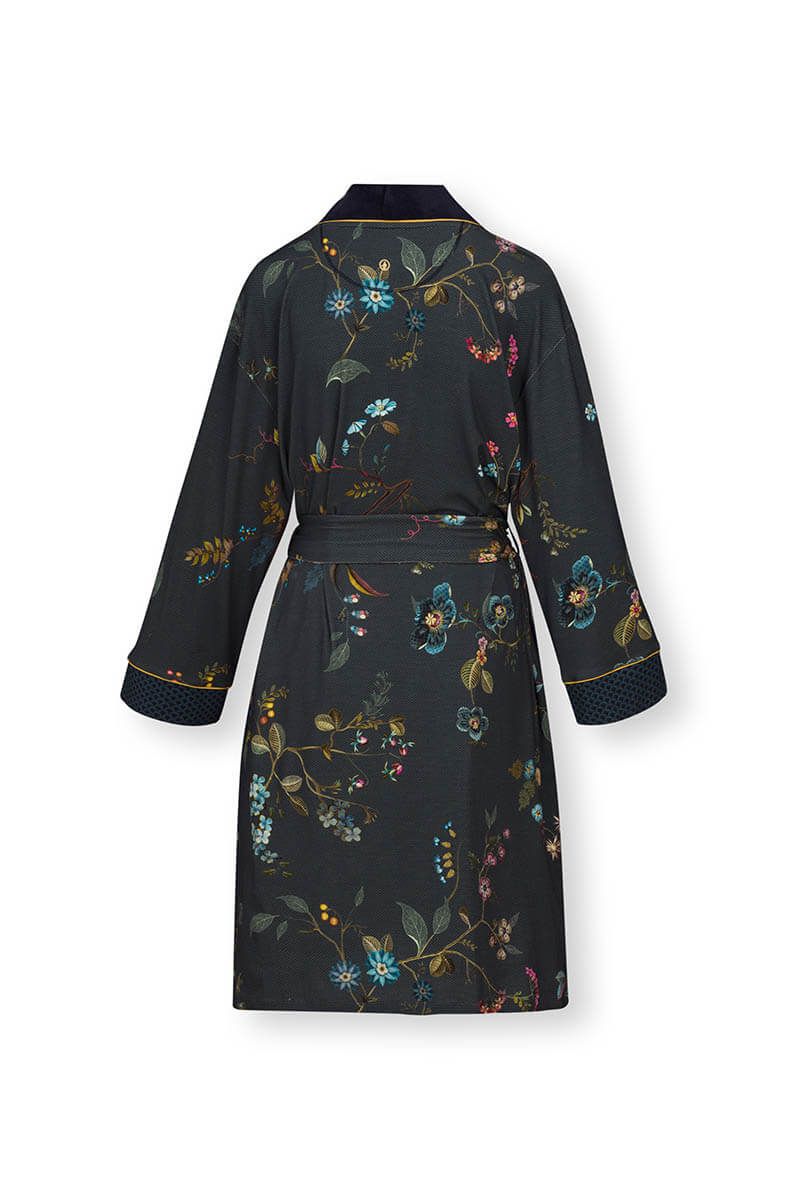 Kimono Kawai Flower Dunkelblau