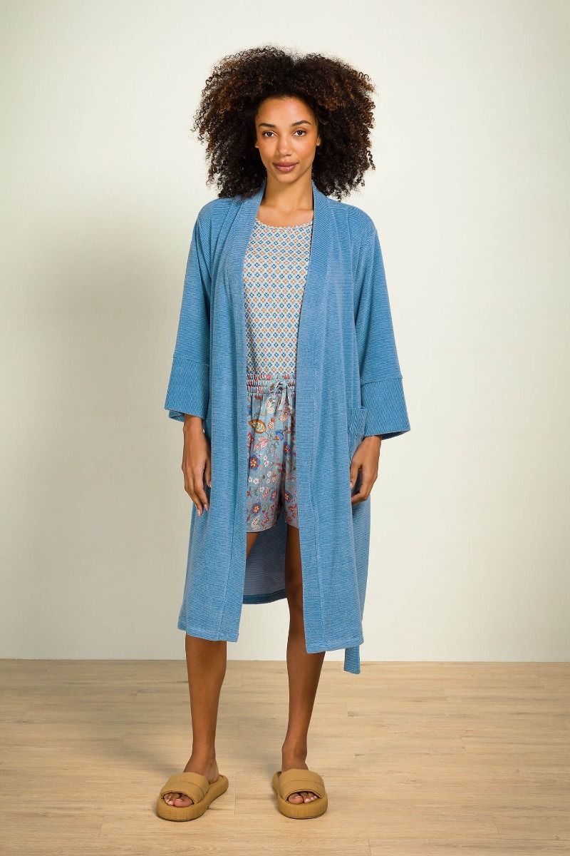 Naomi Kimono Petite Sumo Stripe Blau