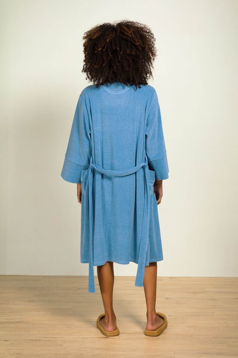 Naomi Kimono Petite Sumo Stripe Blau
