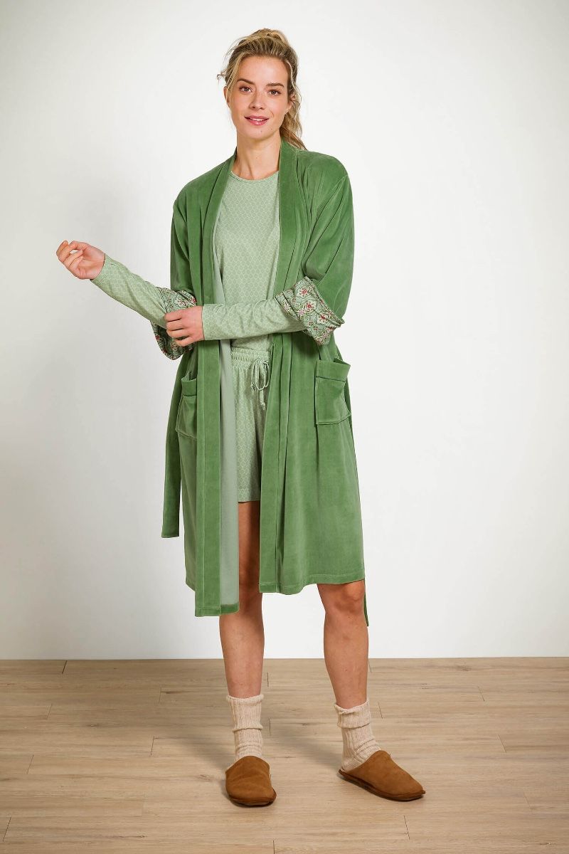 Naomi Kimono Velvet Vert 