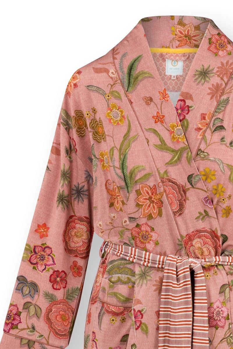 Nisha Kimono Coco Flower Corail 