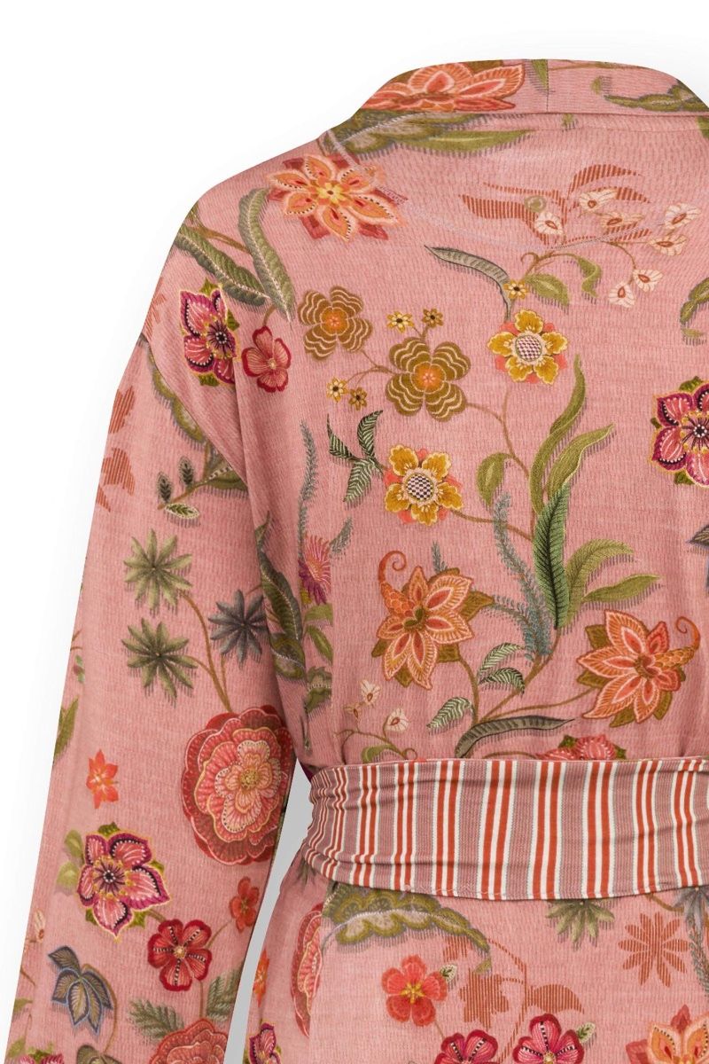 Nisha Kimono Coco Flower Corail 