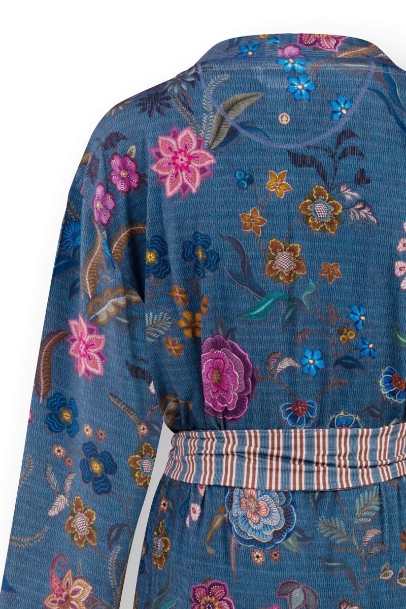 Nisha Kimono Coco Flower Bleu 