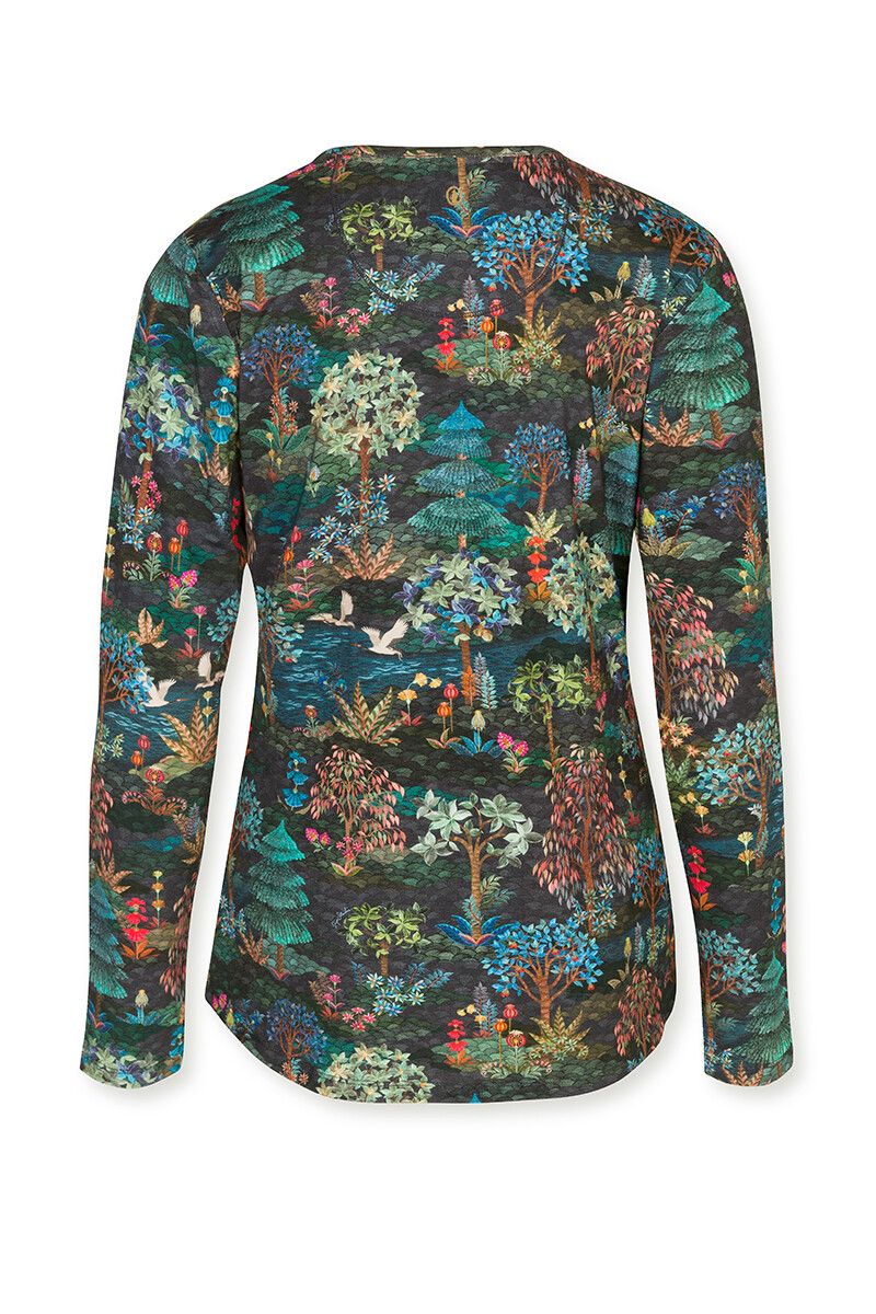 Top Lange Mouw Pip Garden Blauw