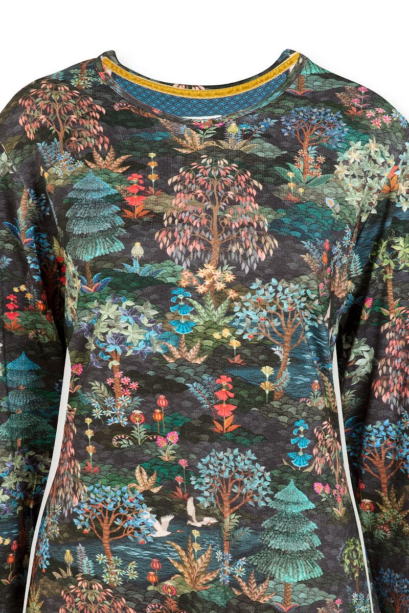 Top Lange Mouw Pip Garden Blauw