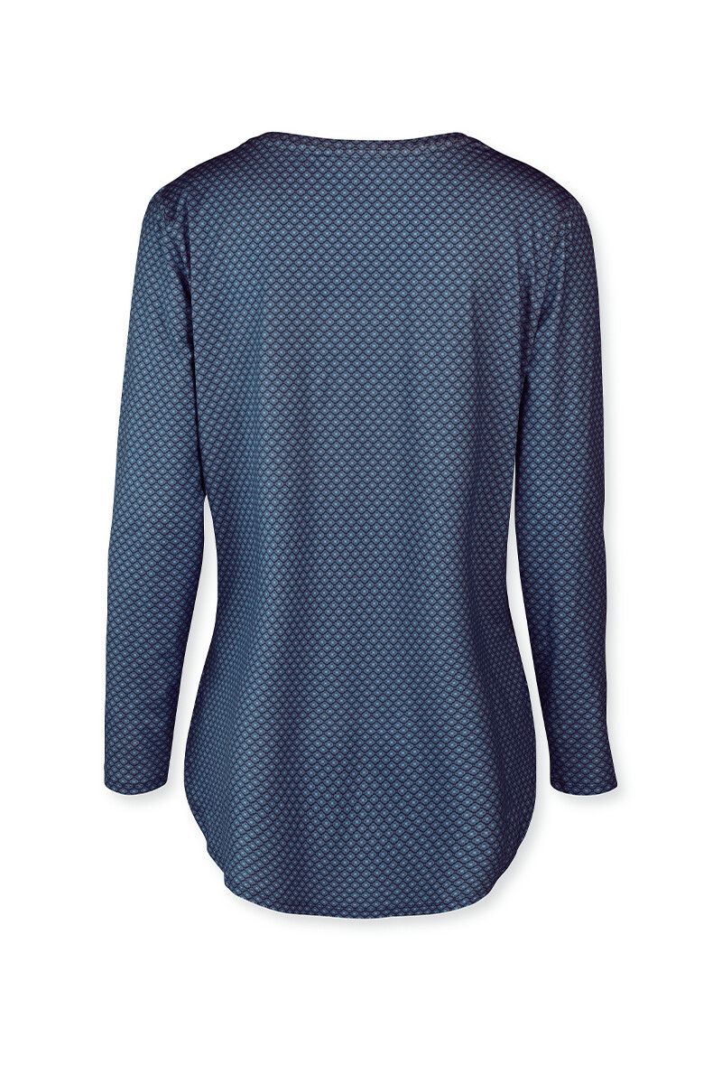 Sport Shirt Long Sleeve Lace Flower Blue