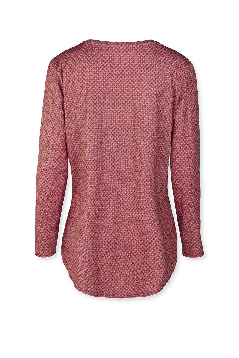 Sport Shirt Lange Mouw Lace Flower Rood