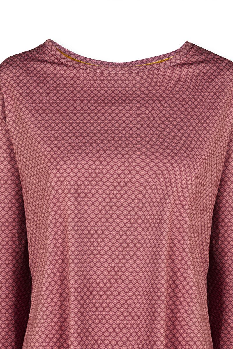 Sport Shirt Lange Mouw Lace Flower Rood