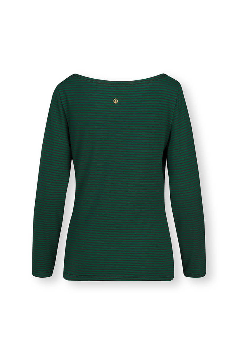 Top Lange Ärmel Little Sumo Stripe Dunkelgrün