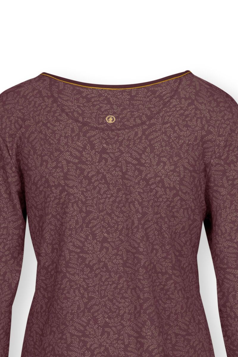 Top Long Sleeve Leafy Dots Terra Red