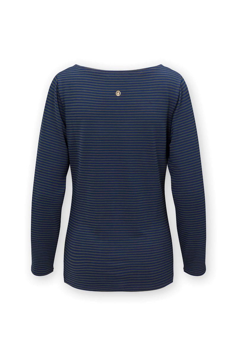 Top Lange Ärmel Little Sumo Stripe Blau Grun