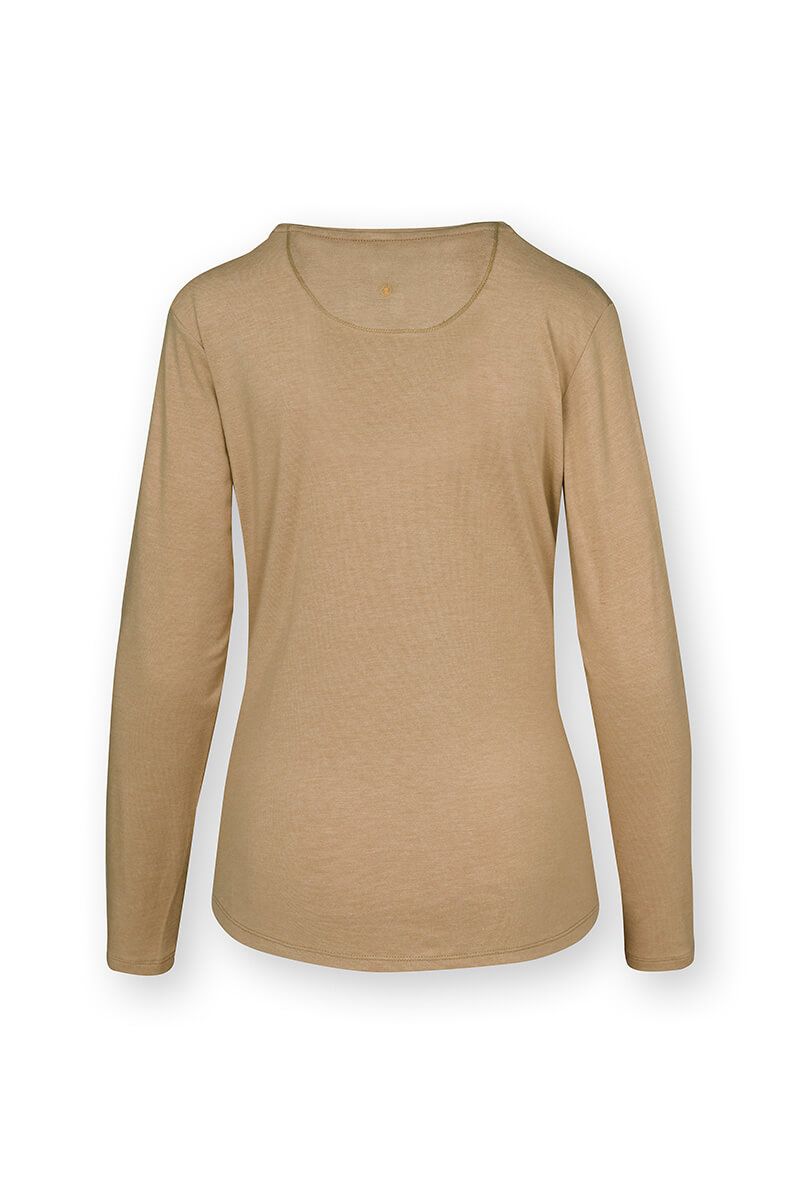 Tom Top Lange Mouw Melee Solid Camel