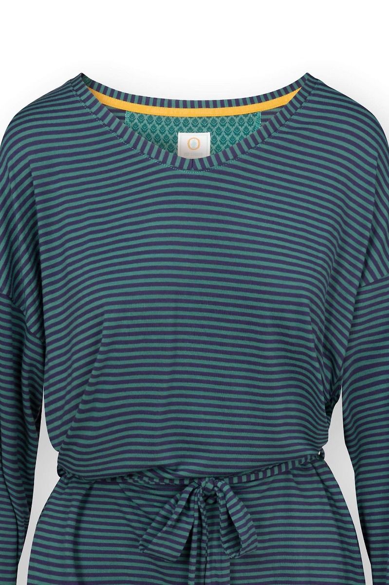 Timberly Top Lange Mouw Little Sumo Stripe Blauw Groen