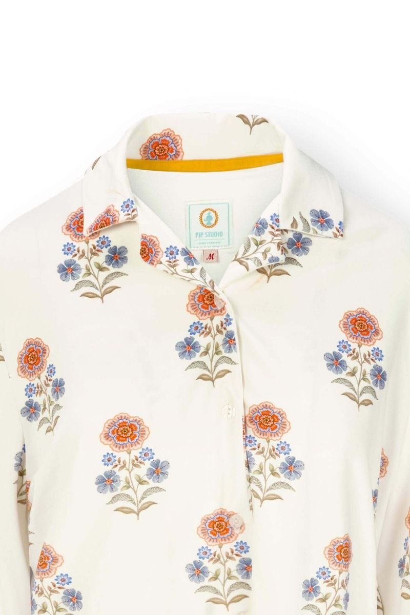 Faye Long Sleeve Top Tanaka White
