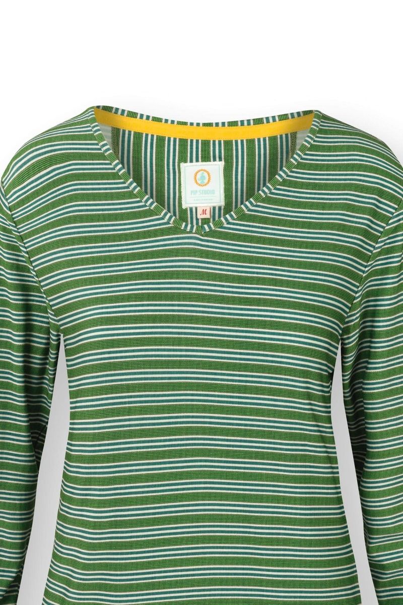 Trice Top à Manches Longues Kente Stripe Vert 