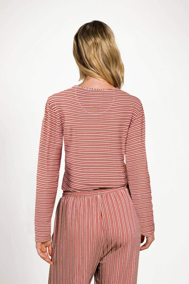 Trice Top à Manches Longues Kente Stripe Rose 