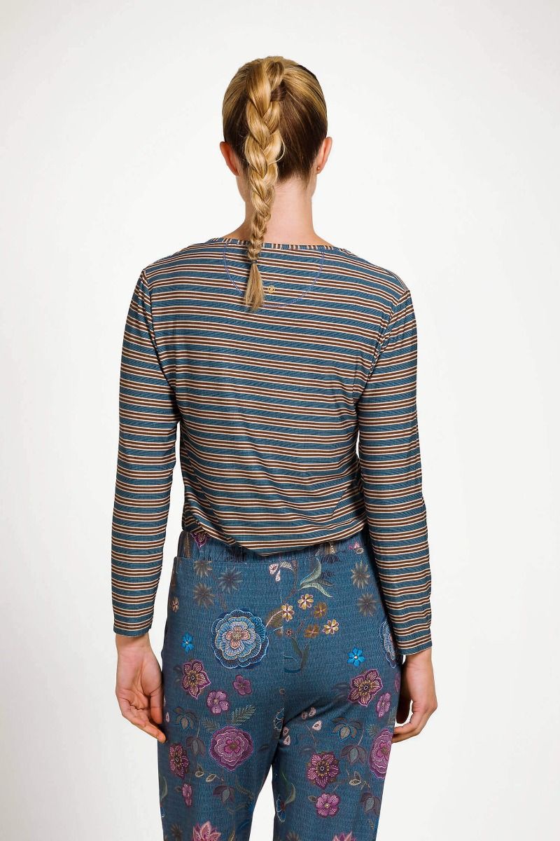 Trice Top à Manches Longues Kente Stripe Bleu 