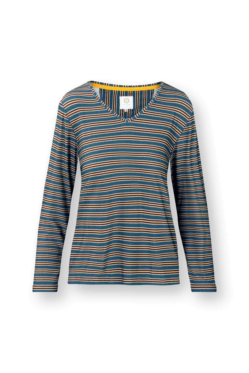 Trice Top à Manches Longues Kente Stripe Bleu 