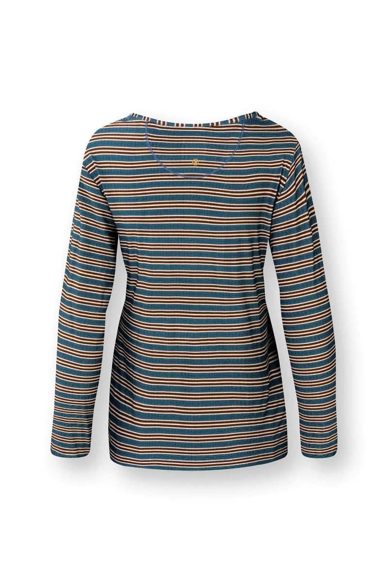 Trice Top à Manches Longues Kente Stripe Bleu 
