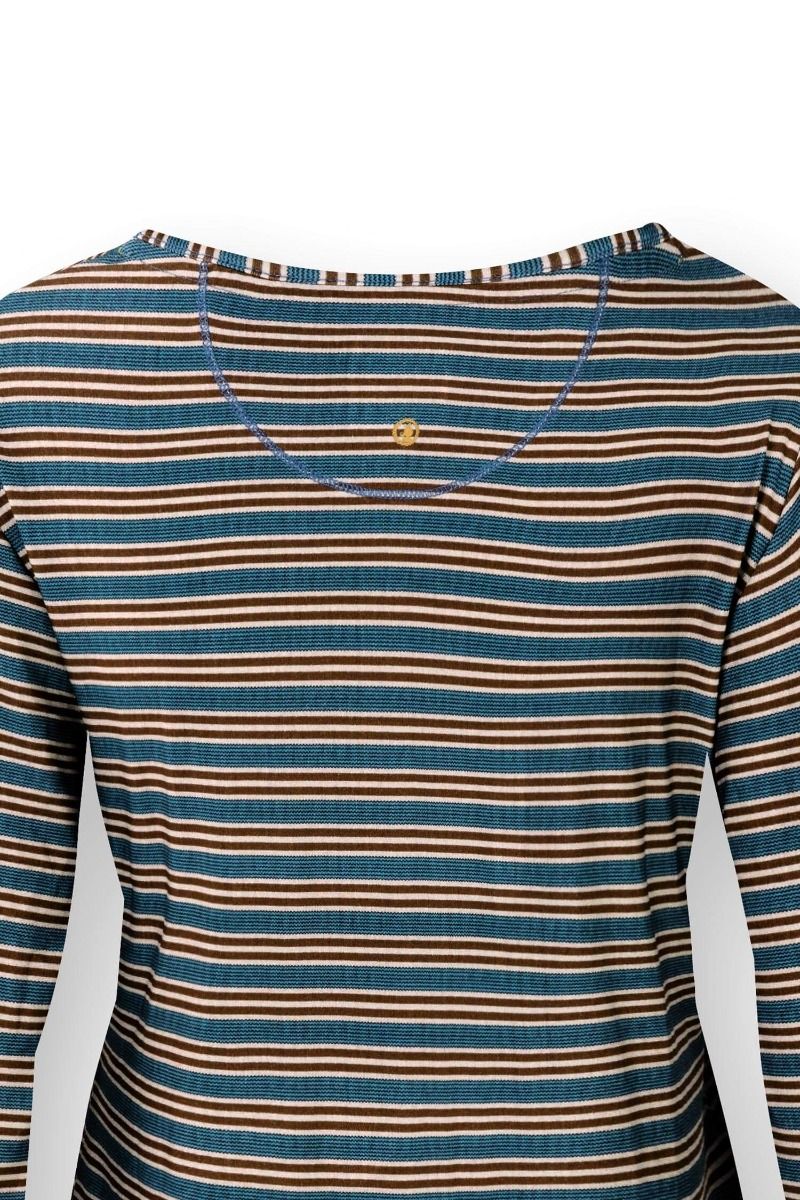 Trice Top à Manches Longues Kente Stripe Bleu 
