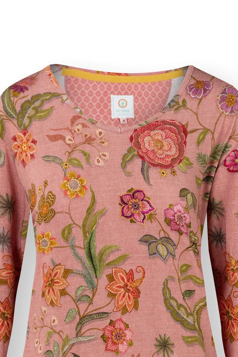 Trice Top à Manches Longues Coco Flower Corail 
