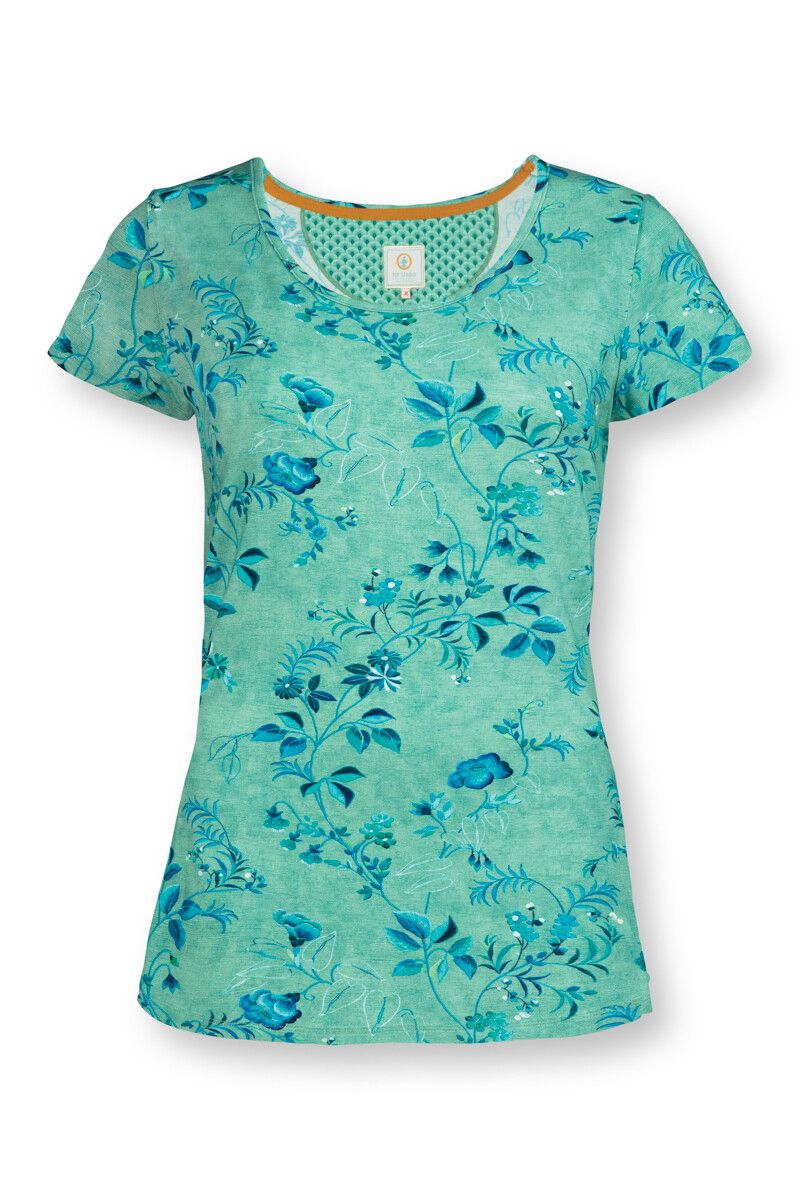 Top Short Sleeve Tokyo Blossom Green