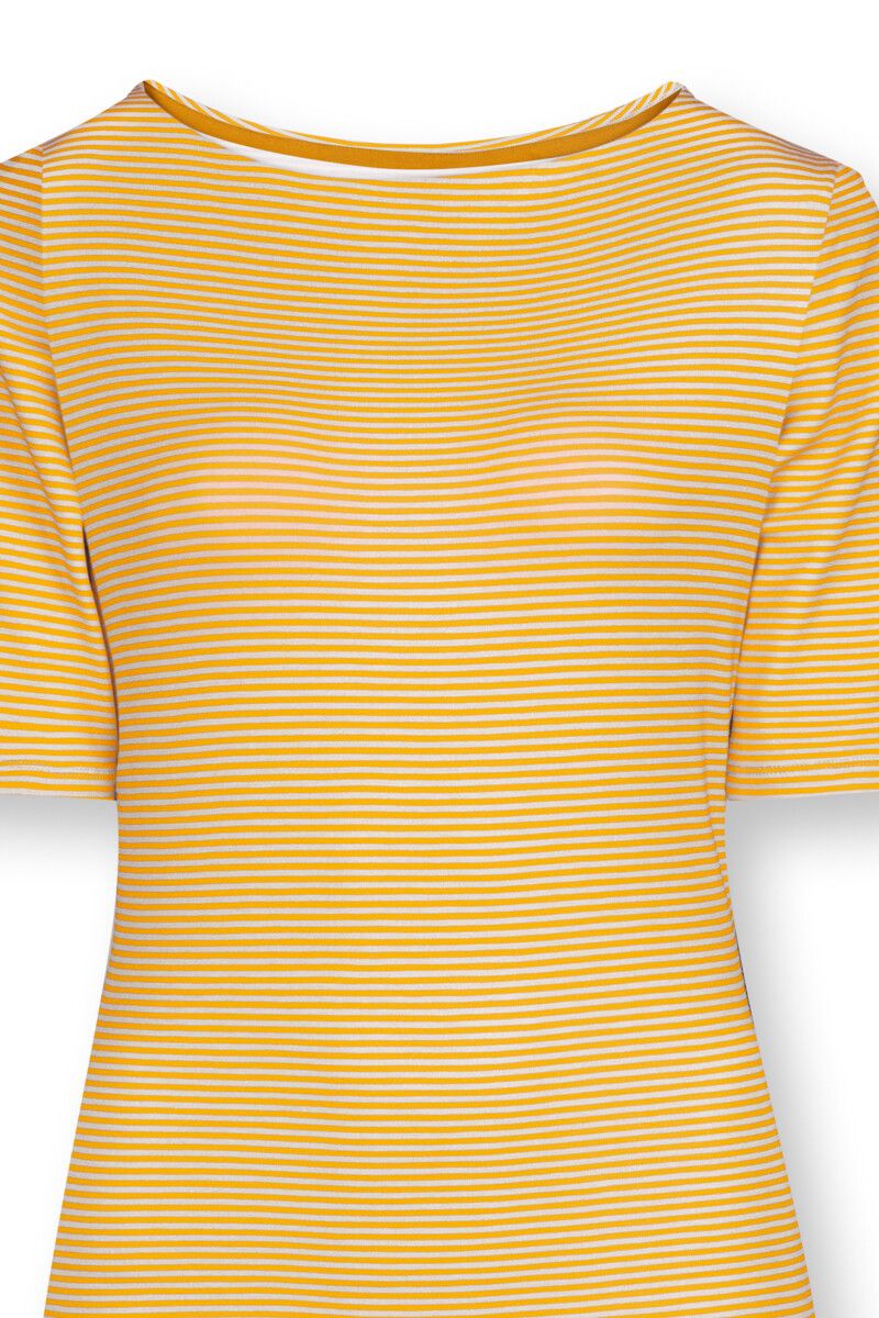 Top Short Sleeve Little Sumo Stripe Yellow