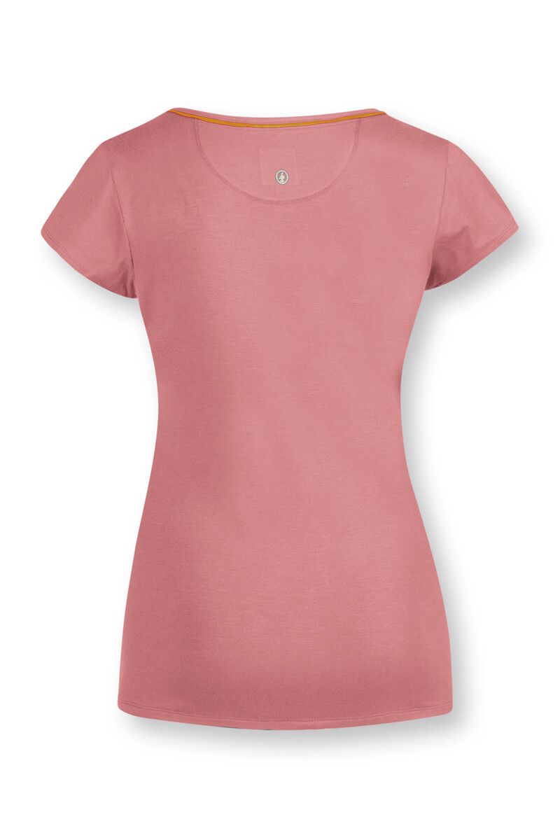Top Korte Mouw Uni Roze