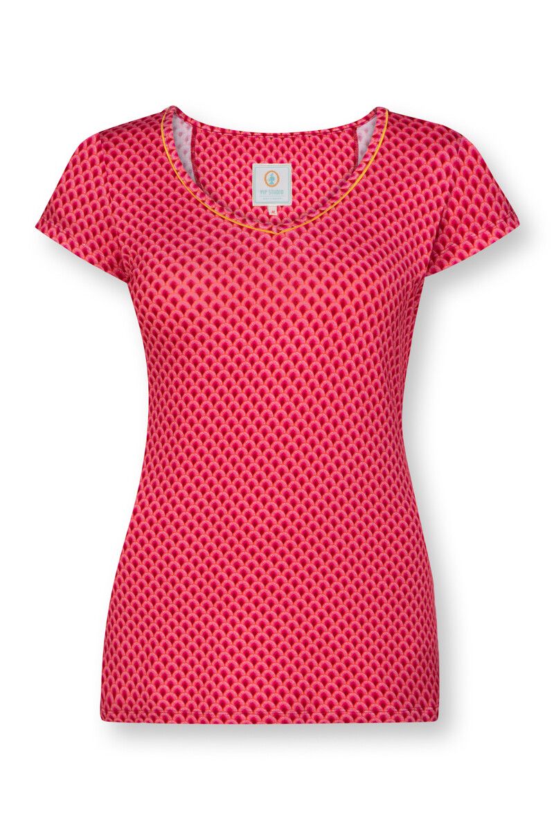 Top Korte Mouw Suki Rood