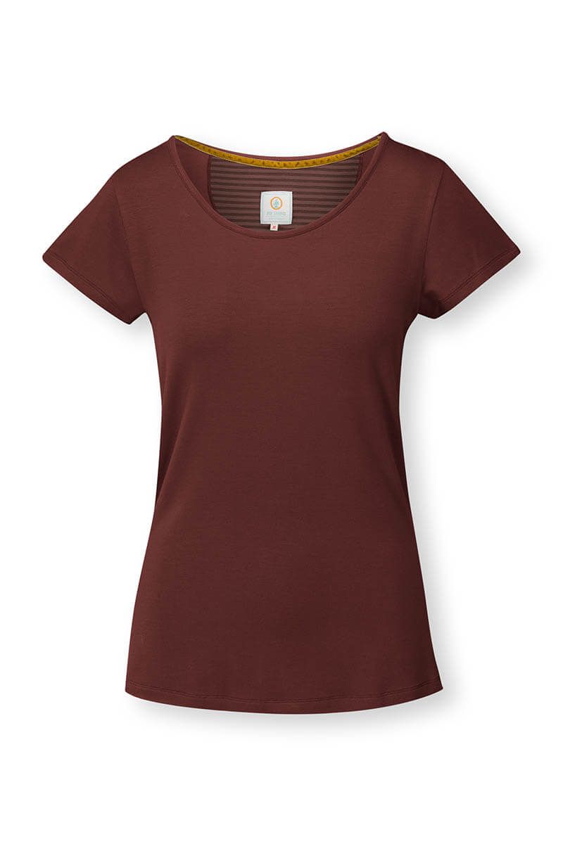 Top Short Sleeve Solid Terra Red