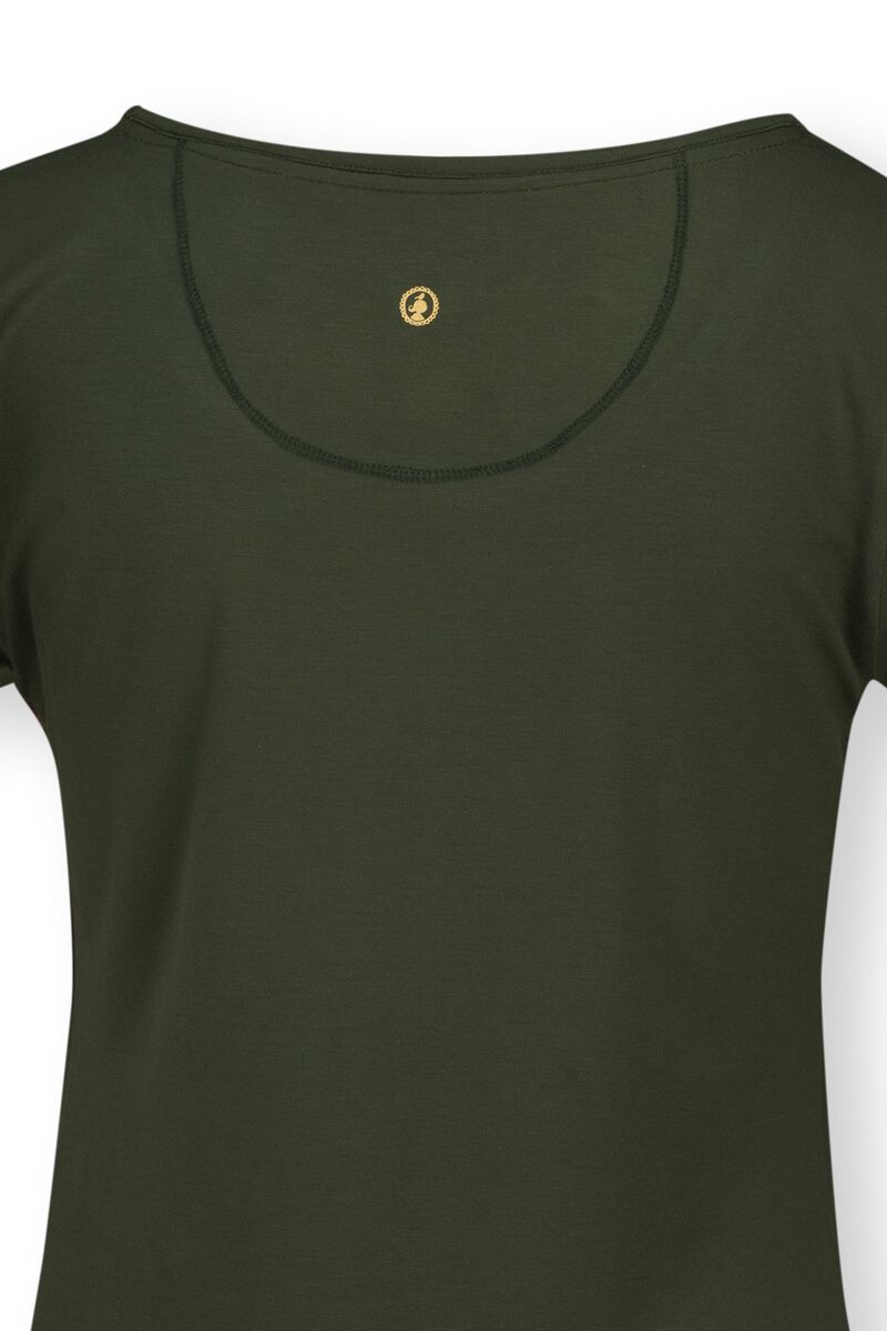 Top Kurze Ärmel Solid Grün