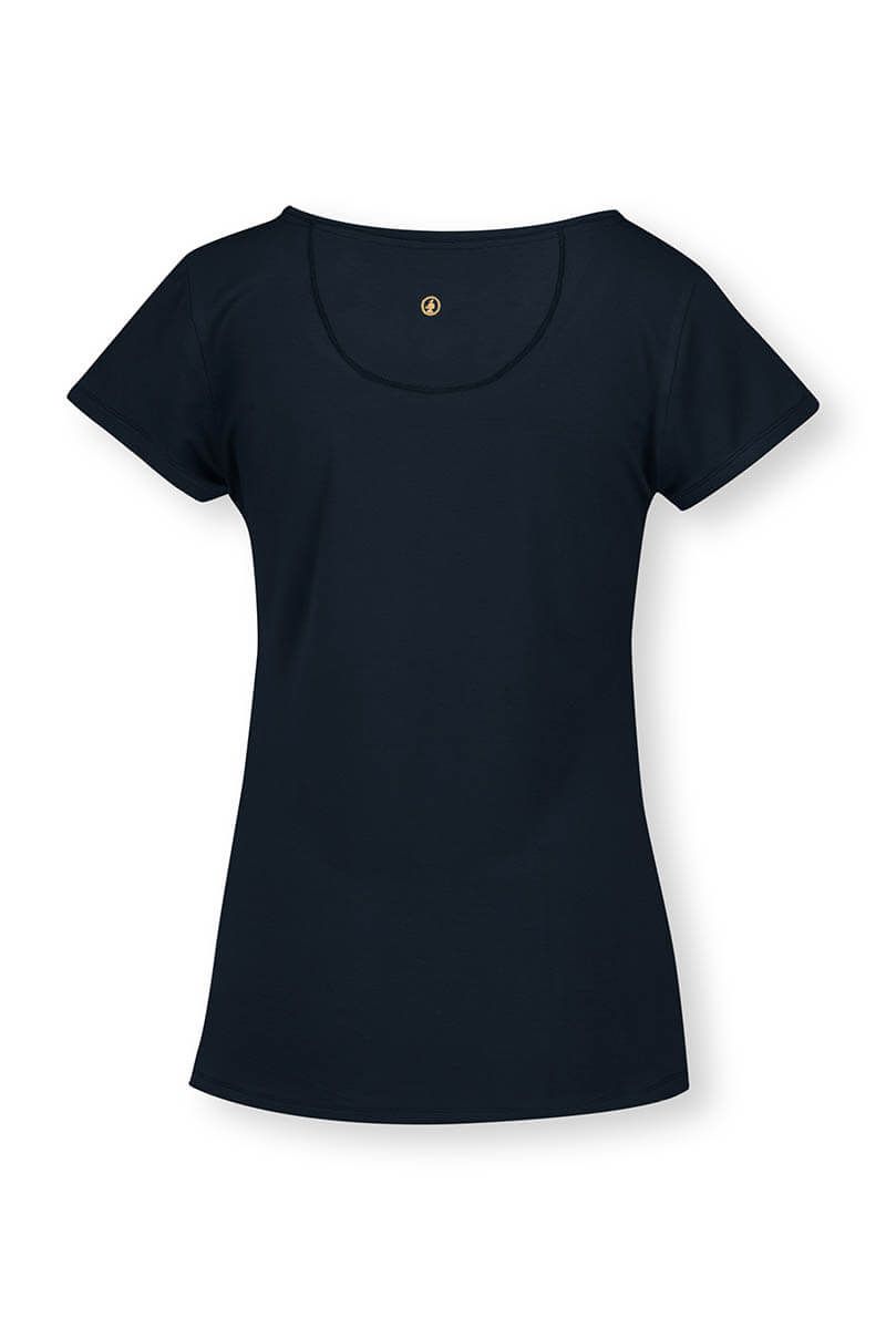 Top Short Sleeve Solid Blue