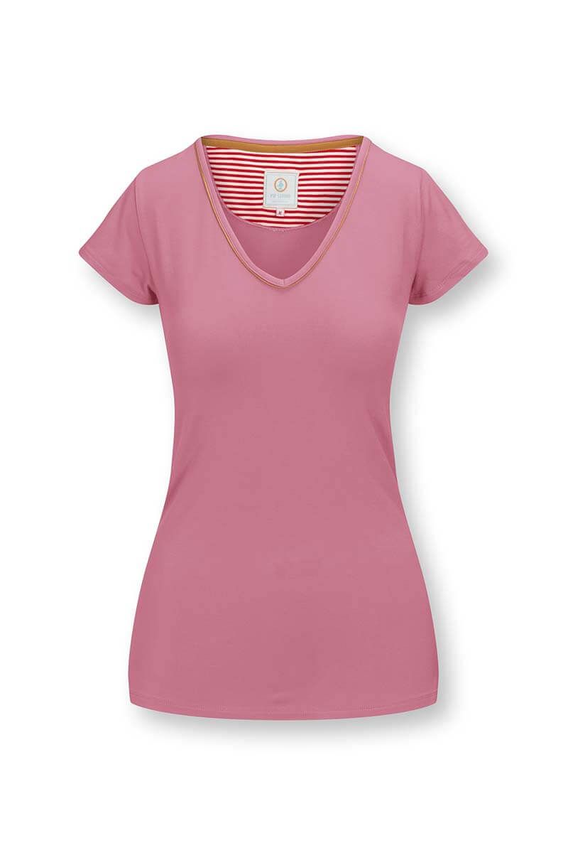 Top Short Sleeve Solid Pink