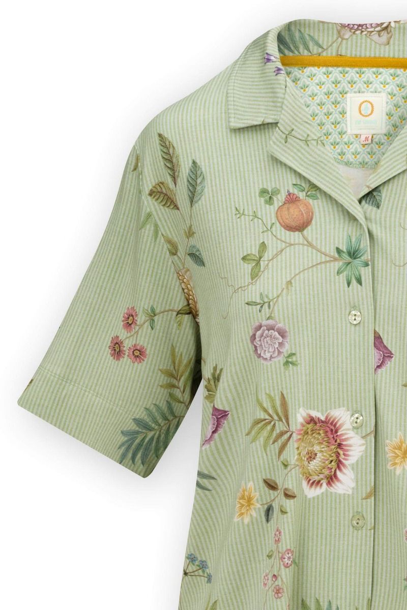 Top Short Sleeve Buttons La Dolce Vita Light Green