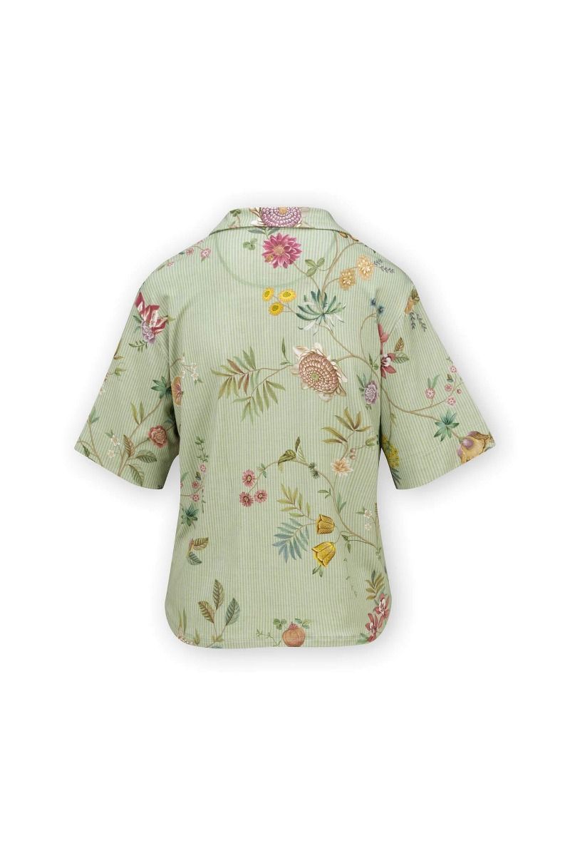 Top Short Sleeve Buttons La Dolce Vita Light Green