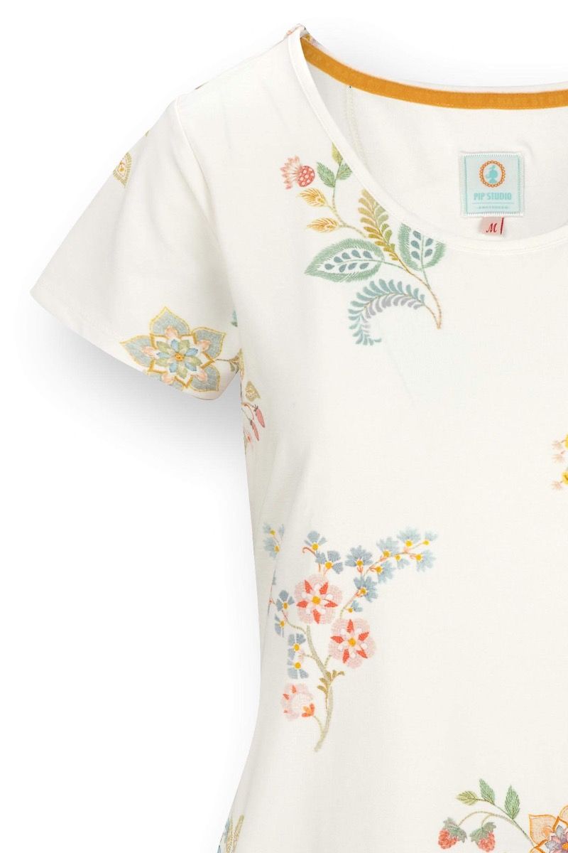 Tilly Top à Manches Courtes Blossom Chique Blanc