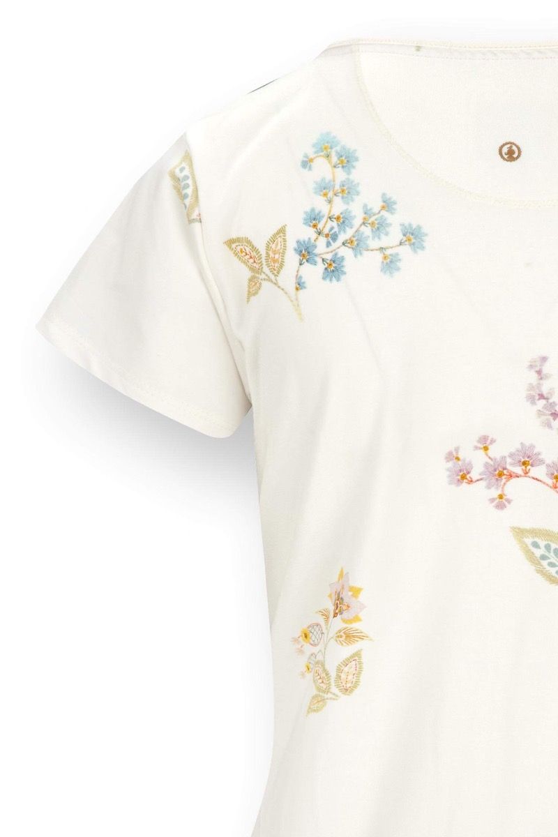 Tilly Top à Manches Courtes Blossom Chique Blanc