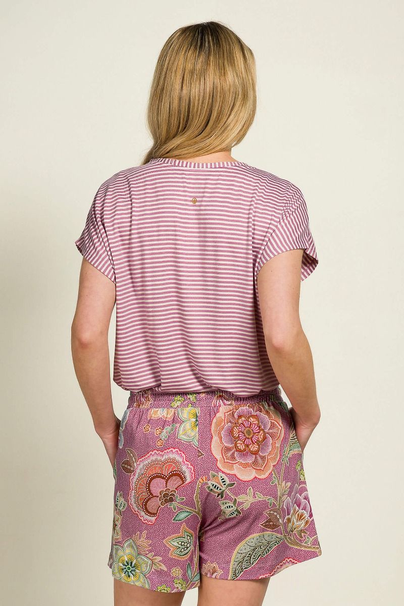Tatum Top Kurze Ärmeln Little Sumo Stripe Lila