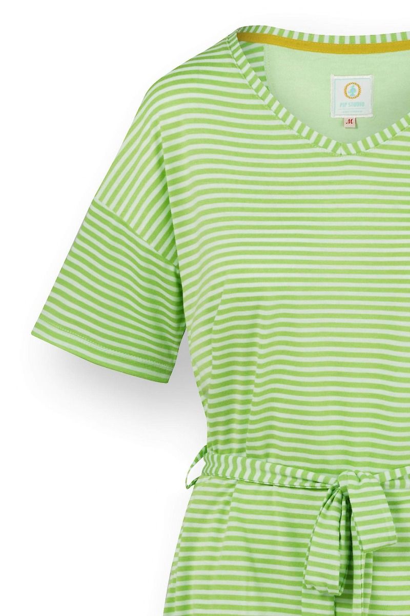 Tonya Top Korte Mouw Little Sumo Stripe Groen
