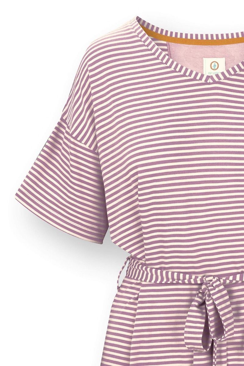 Tonya Top Short Sleeve Little Sumo Stripe Lilac