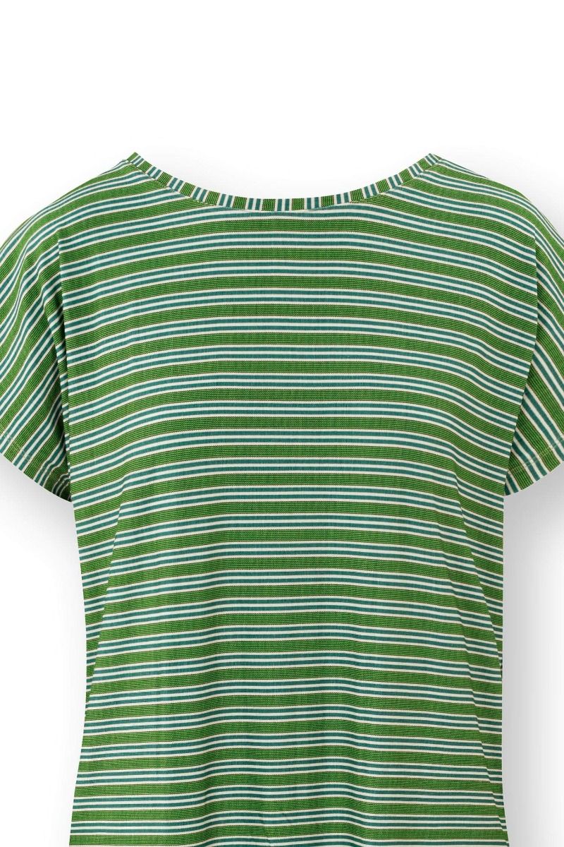 Tatum Top à Manches Courtes Kente Stripe Vert 