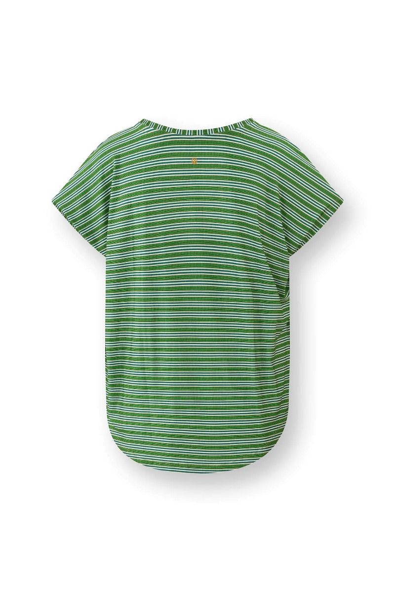 Tatum Top à Manches Courtes Kente Stripe Vert 