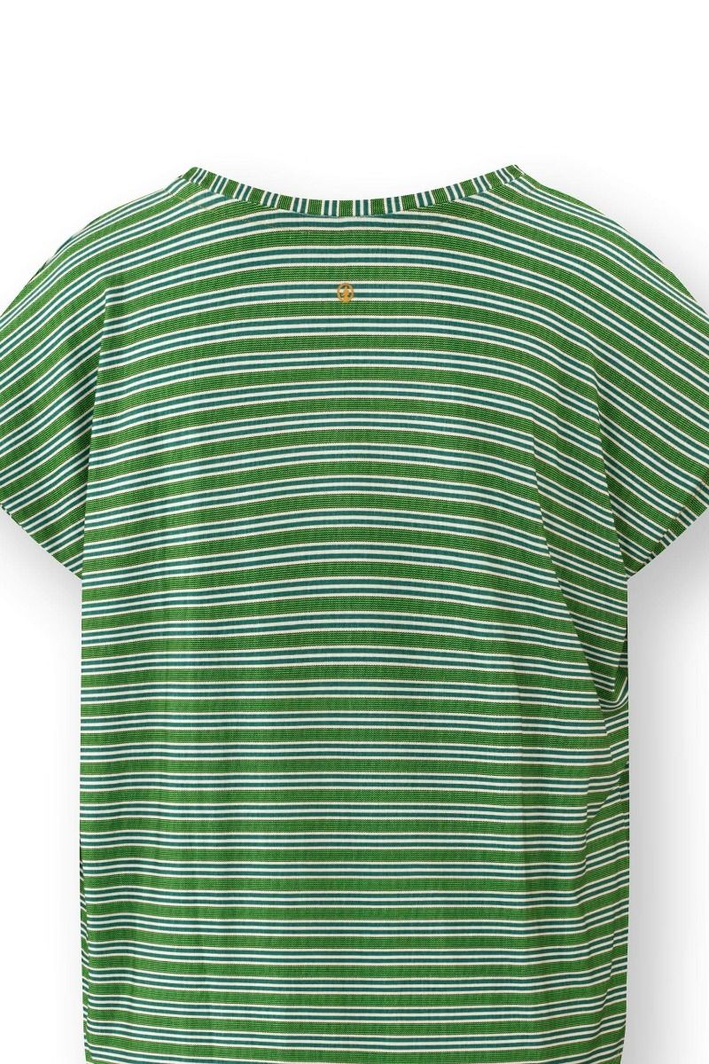 Tatum Top à Manches Courtes Kente Stripe Vert 