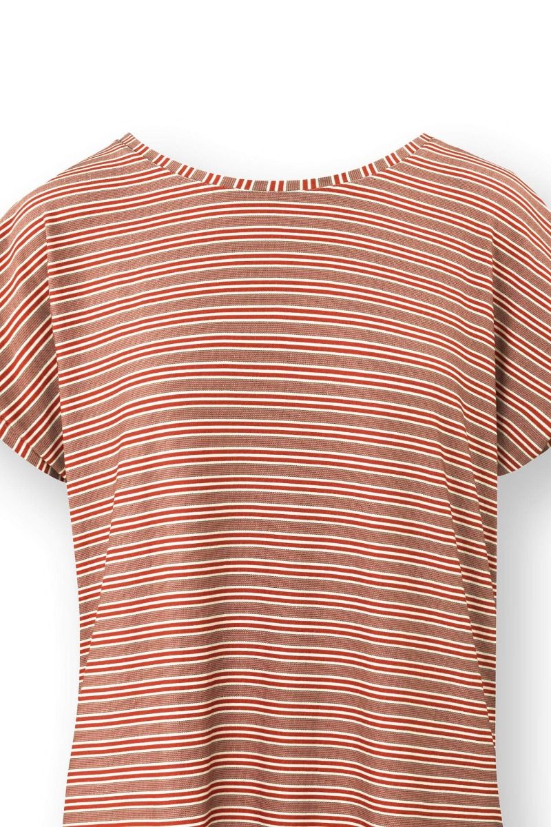 Tatum Top à Manches Courtes Kente Stripe Rose 