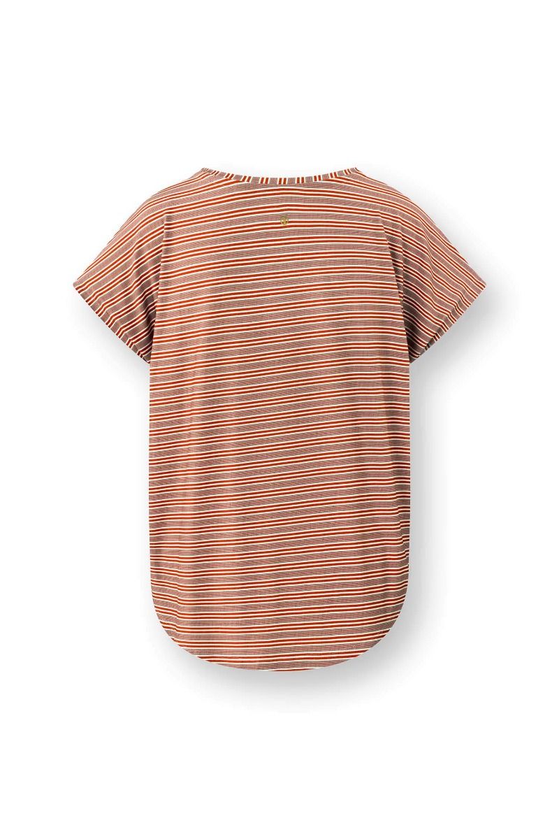 Tatum Top à Manches Courtes Kente Stripe Rose 