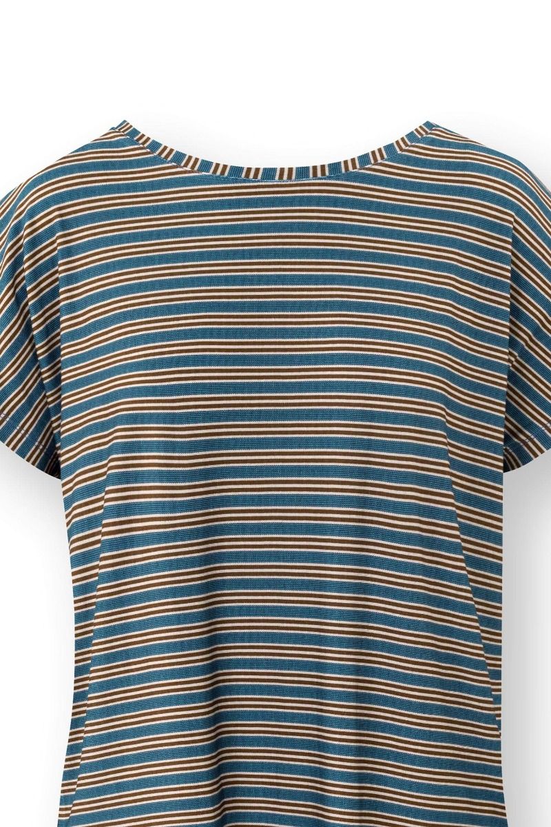 Tatum Top à Manches Courtes Kente Stripe Bleu 
