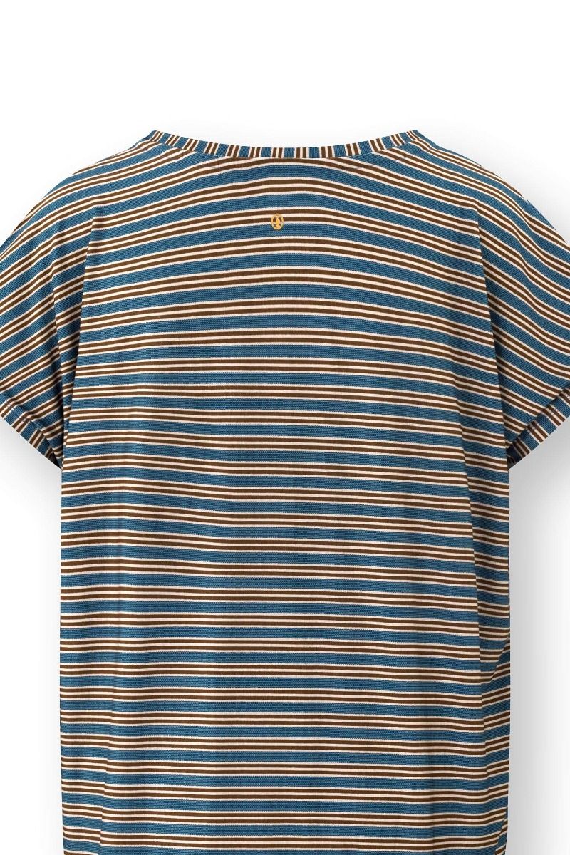 Tatum Top à Manches Courtes Kente Stripe Bleu 