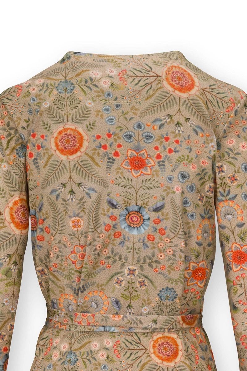 Teagan Vest Lange Mouw Flore Pequeña Zand