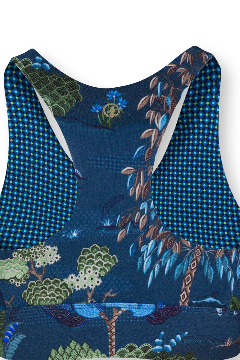 Sport Bra Japanese Garden Blue