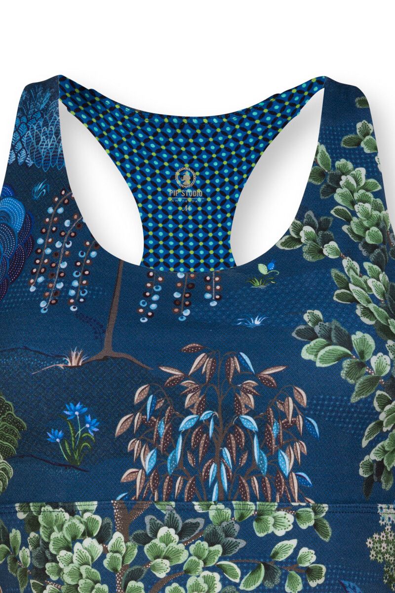 Sport Bra Japanese Garden Blue